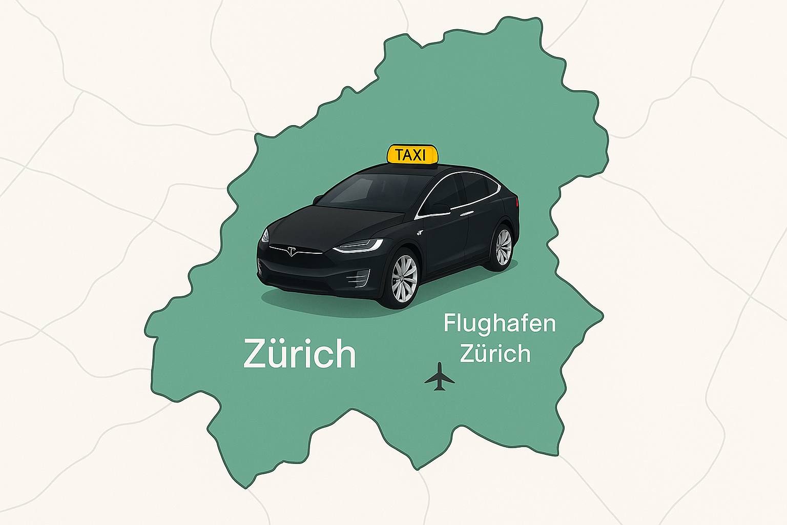 Servicegebiet für zuverlässige Taxi-Fahrten